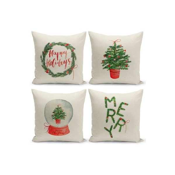 Federe con motivo natalizio in set da 4 43x43 cm - Kate Louise