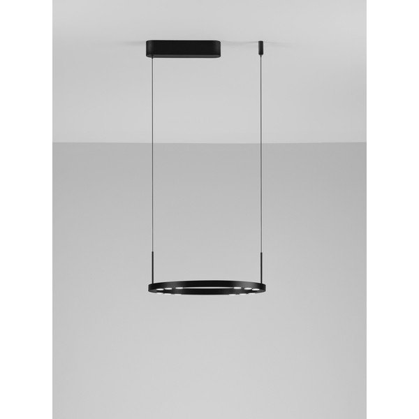 Lampadario LED nero opaco in alluminio con intensità regolabile ø 40 cm Lunette – Nova Luce-image-3