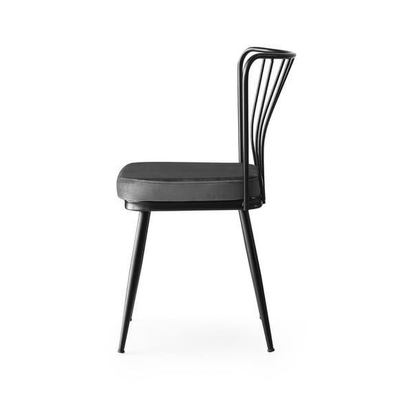 Set di 2 sedie da pranzo in metallo antracite Yildiz - Kalune Design-image-3