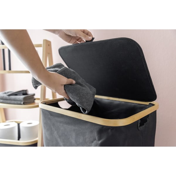 Cesto portabiancheria in tessuto da 68 l Ecori - Wenko-image-1