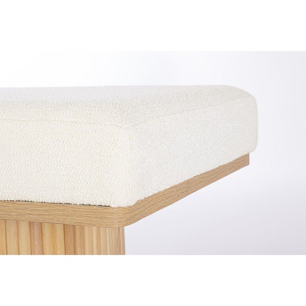 Panchina color crema in imbottito con rivestimento in bouclé Floriana – Bizzotto-image-4
