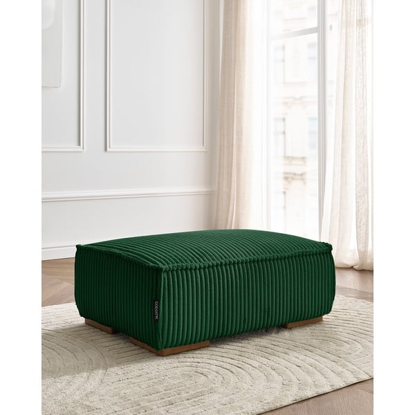 Poggiapiedi verde con rivestimento in velluto a coste Chelsea – Bobochic Paris-image-1