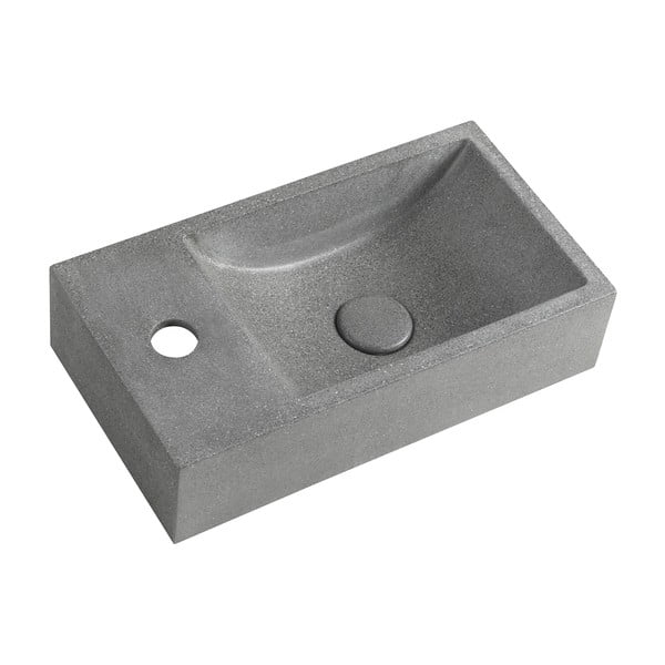 Lavabo in grigio scuro in calcestruzzo 40x22 cm Crest – Sapho