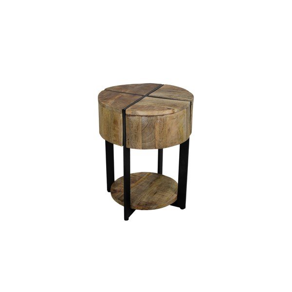 Tavolino Jackso in legno di mango grezzo, , 40 x 51 cm - HSM collection