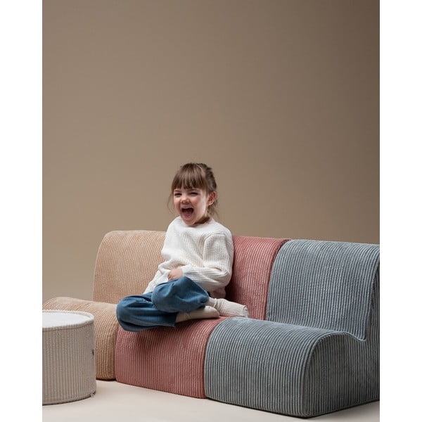 Poltrona per bambini rosa con rivestimento in velluto a coste Cloud – Wigiwama-image-3
