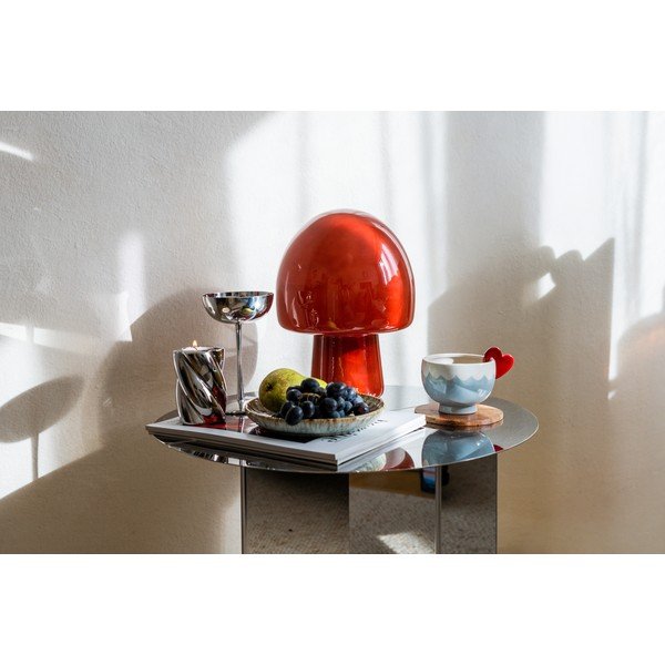 Lampada da tavolo rossa (altezza totale 27 cm) Gozar  – Leitmotiv-image-3