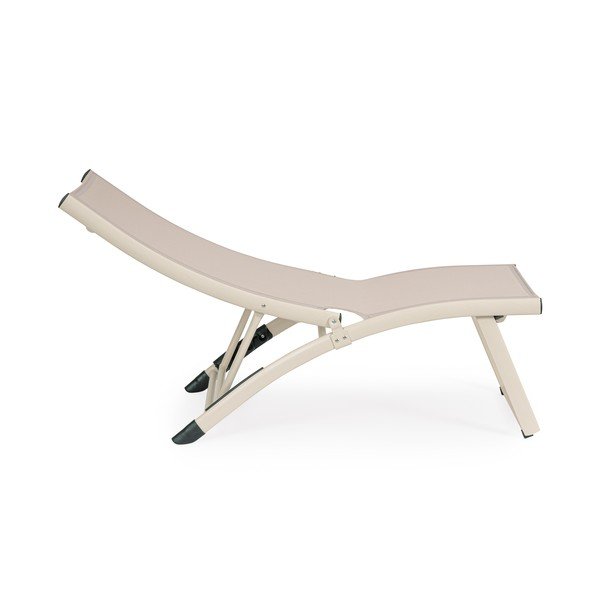 Sdraio da giardino beige in metallo regolabile/pieghevole Taylor – Bizzotto-image-3