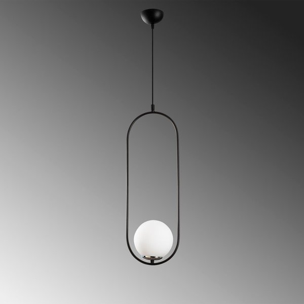 Lampadario bianco e nero con paralume in vetro Mudoni – Opviq lights-image-4