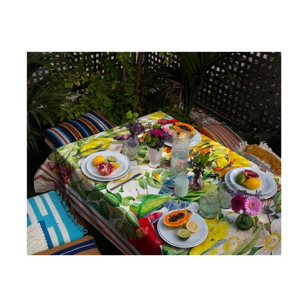 Tovaglia con lino Spring, 140 x 140 cm Spring Flowers - Madre Selva-image-1