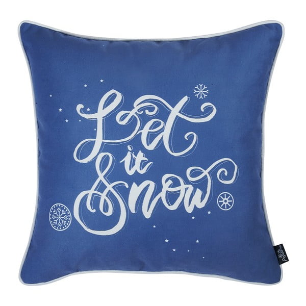 Federa blu con motivo natalizio Let It Snow, 45 x 45 cm Honey - Mike & Co. NEW YORK