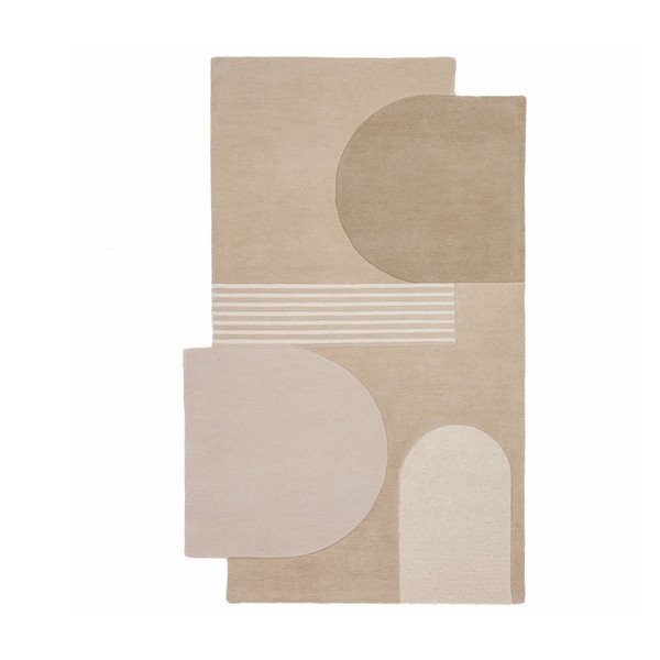 Tappeto di colore naturale in lana tessuto a mano 200x290 cm Lozenge – Flair Rugs