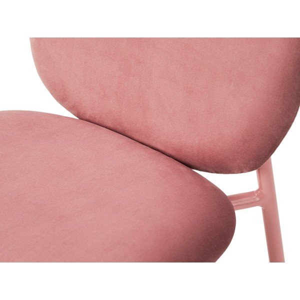 Sedia da pranzo rosa imbottito impilabile Lea – Micadoni -image-3