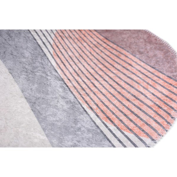 Tappeto rotondo lavabile in rosa-grigio chiaro ø 80 cm Yuvarlak - Vitaus-image-2