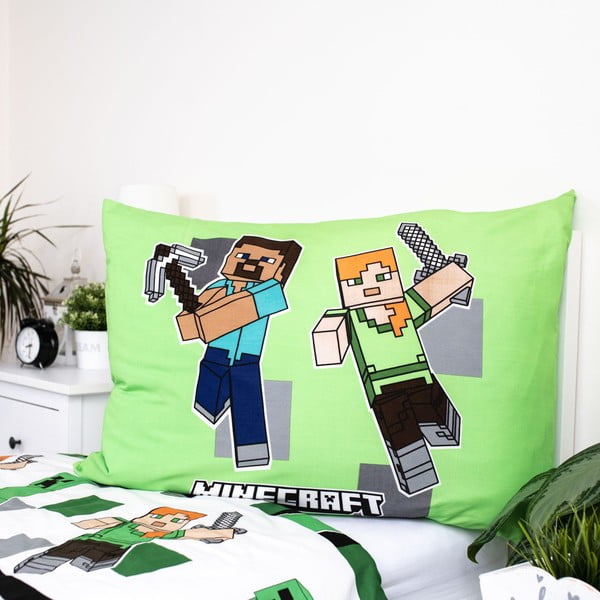 Biancheria da letto per bambini in microfibra per letto singolo 140x200 cm Minecraft – Jerry Fabrics-image-3