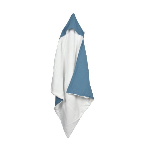 Asciugamano in mussola blu con cappuccio 75x75 cm - Bébé Douceur-image-2