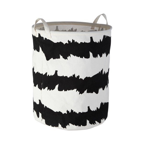 Cesta per il bucato bianca e nera in tessuto Harga – Premier Housewares-image-1