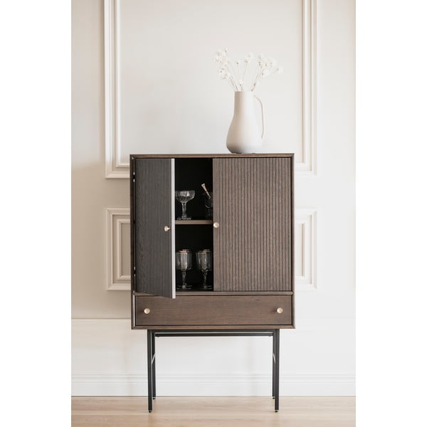 Cassettiera marrone impiallacciata in rovere, larghezza 79 cm Clearbrook - Rowico-image-4