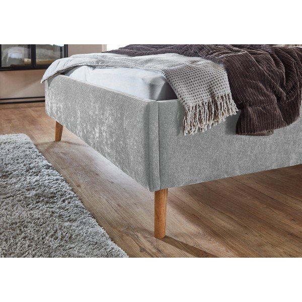 Letto matrimoniale imbottito grigio con contenitore con rete inclusa 180x200 cm Nova – Meise Möbel-image-4