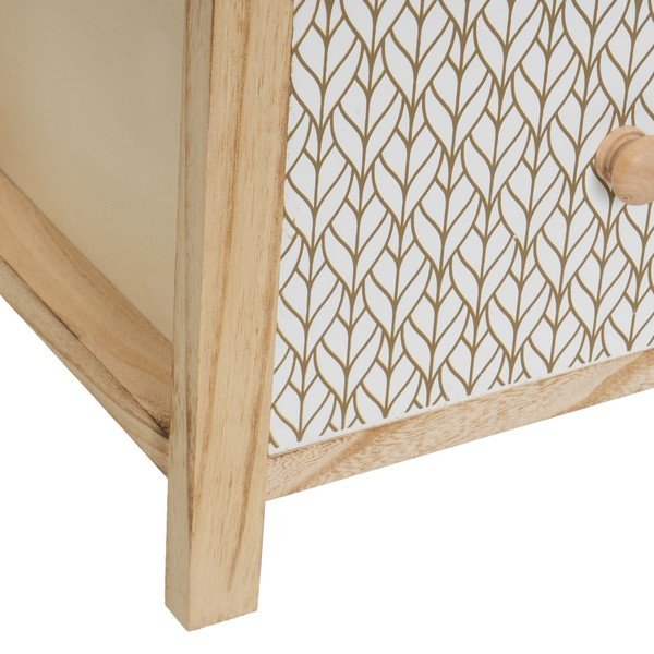 Cassettiera alta in legno massiccio di pavlovnia in colore naturale 34x78 cm - Casa Selección-image-4