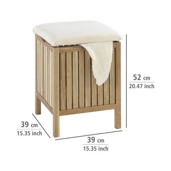 Sgabello in legno di noce con vano portaoggetti Norway - Wenko-image-2