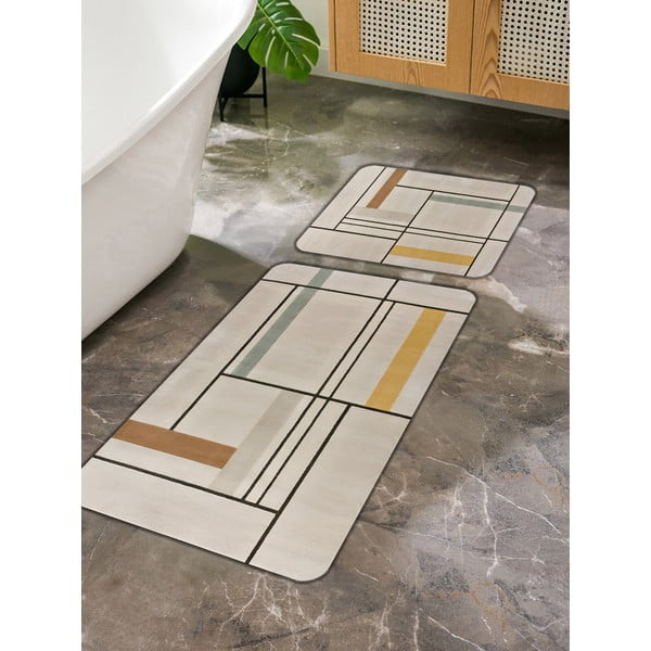 Tappetini da bagno marrone chiaro in set di 2 pezzi 60x100 cm - Mila Home-image-3