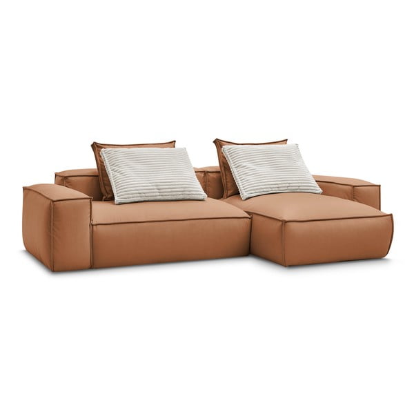 Divano angolare in similpelle marrone (variabile) Boheme - Bobochic Paris-image-3