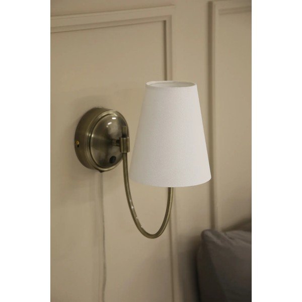 Lampada da parete bianca/color ottone con alimentazione a corrente Amar – Markslöjd-image-2