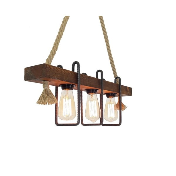 Apparecchio a soffitto in legno a sospensione Demir, 3 lampadine - Opviq lights-image-4