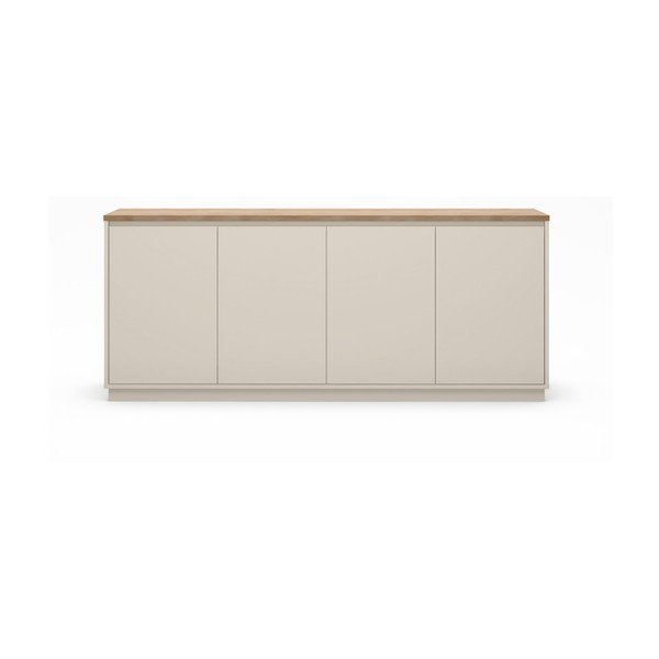 Cassettiera beige con effetto rovere 201x84x40 cm Loreta – Marckeric