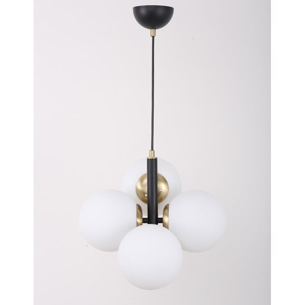 Lampada a sospensione bianca e nera con paralume in vetro ø 15 cm Forte - Squid Lighting-image-2