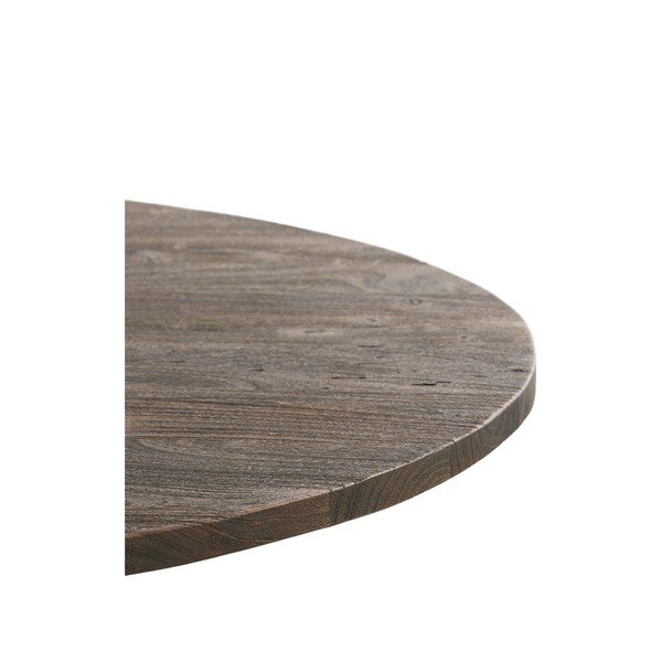 Tavolo da pranzo rotondo in nero e marrone scuro con piano in acacia ø 120 cm Turi - Light & Living-image-4