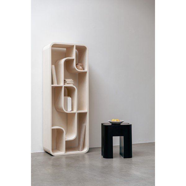 Libreria color crema in rovere massiccio 60x160x35 cm Seven – Zuiver-image-1