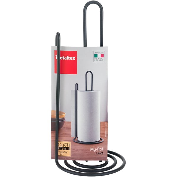 Porta asciugamani da cucina nero My Roll Lava Myroll - Metaltex-image-4