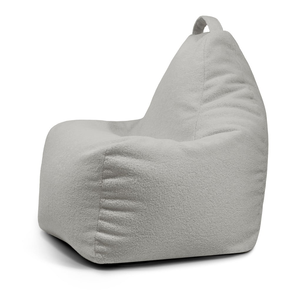 Puof a sacco grigio chiaro con rivestimento in bouclé Play Amuse – SLOWDOWN | Pouf a sacco