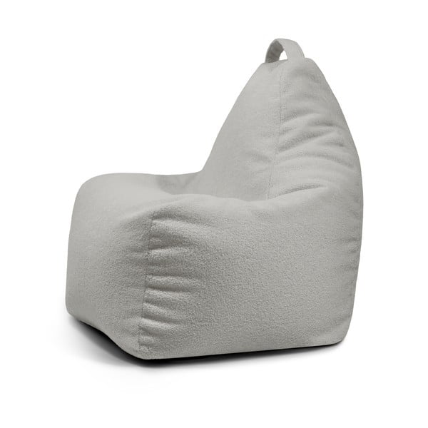 Puof a sacco grigio chiaro con rivestimento in bouclé Play Amuse – SLOWDOWN