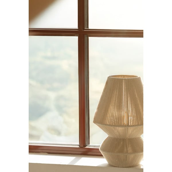Lampada da tavolo di colore naturale con paralume in tessuto (altezza totale 34 cm) Razzo – Markslöjd-image-3