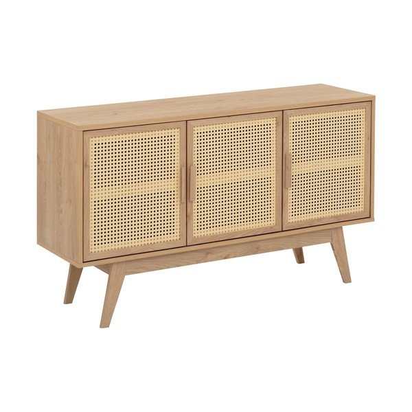 Cassettiera bassa effetto rovere naturale 128x75 cm Bridget - Støraa-image-2