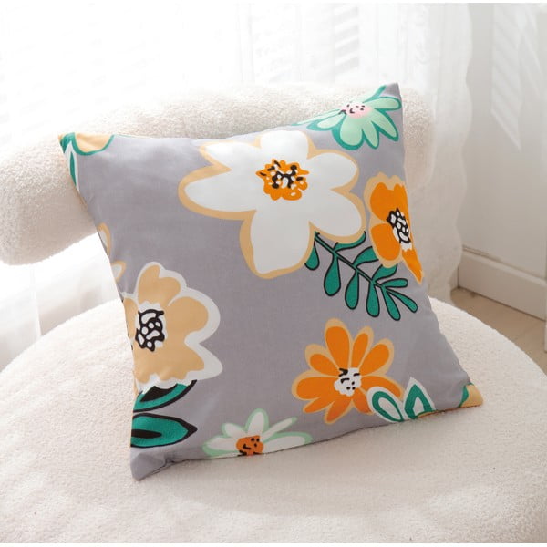 Lenzuolo singolo arancio-grigio 3 pezzi in microsatin 140x200 cm Grace - My House-image-2