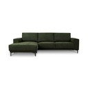Divano angolare verde (con penisola a sinistra/con chaise lounge) con rivestimento in ciniglia Copenhagen – Scandic