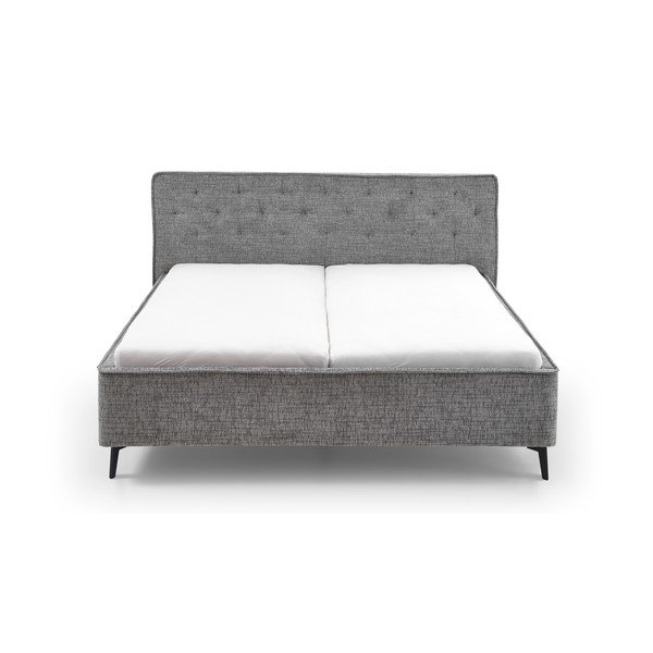 Letto matrimoniale imbottito grigio rete non inclusa 180x200 cm Alicante – Meise Möbel-image-3