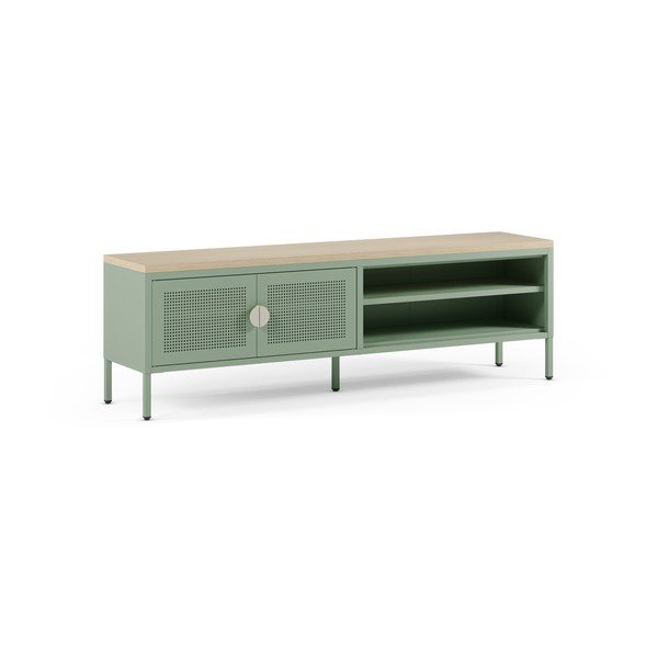 Mobile TV color menta/di colore naturale in metallo 160x50x35 cm Sayla – Marckeric-image-4