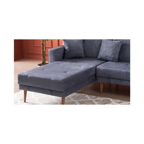 Divano letto grigio-blu Dublino, angolo sinistro - Balcab Home-image-2