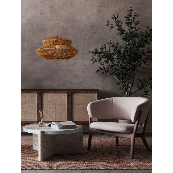 Lampadario di colore naturale con rivestimento in corda ø 50 cm Nua – Nova Luce-image-2