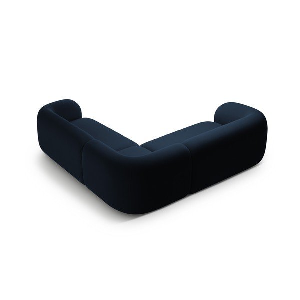 Divano angolare blu con rivestimento in velluto Kate – Micadoni -image-2