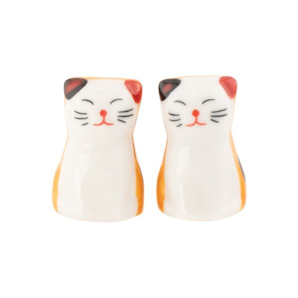 Porta bacchette giapponesi bianco/arancione in porcellana 2 pz per 5 persone Cat – Sass & Belle-image-2