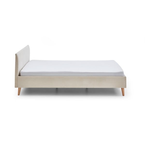 Letto matrimoniale imbottito beige rete non inclusa 140x200 cm Wicki – Meise Möbel-image-3