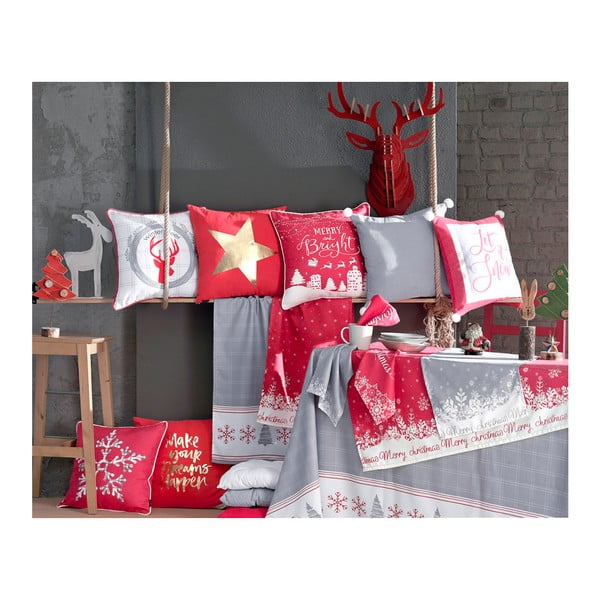 Federa grigia con motivo natalizio Mike & Co. NEW YORK Fiocco di neve, 45 x 45 cm Honey - Mike & Co. NEW YORK-image-1