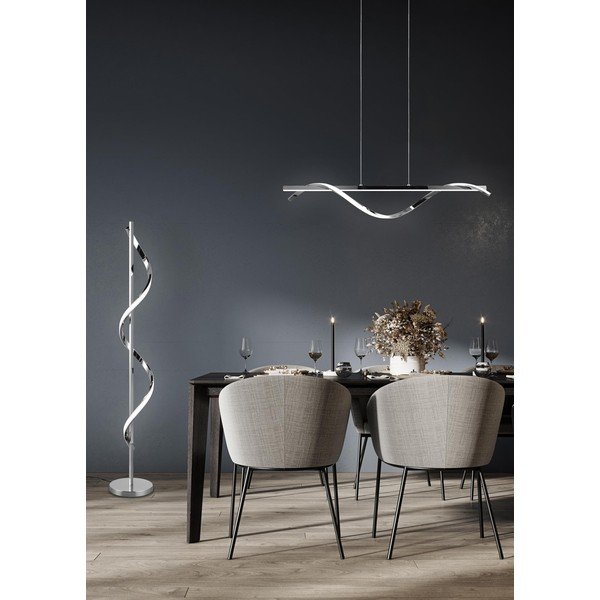Lampada da terra a LED dimmerabile in argento lucido (altezza 120 cm) Isabel - Reality-image-1