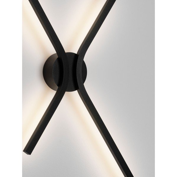 Lampada da parete LED nera opaca in alluminio con intensità regolabile Akro – Nova Luce-image-2
