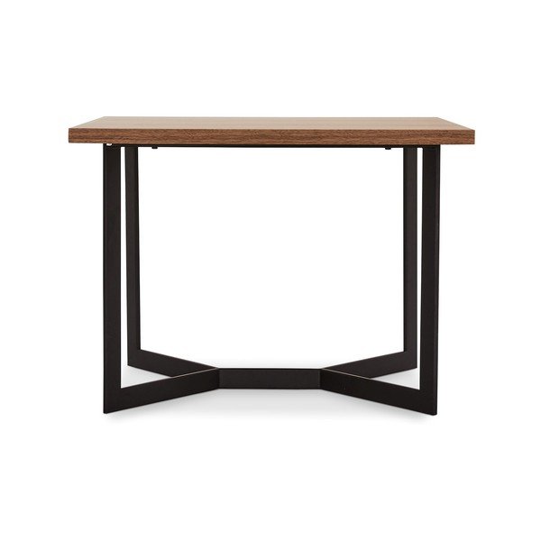 Tavolino marrone in legno di noce decorato, 70 x 70 cm Tokyo - Furnhouse-image-2